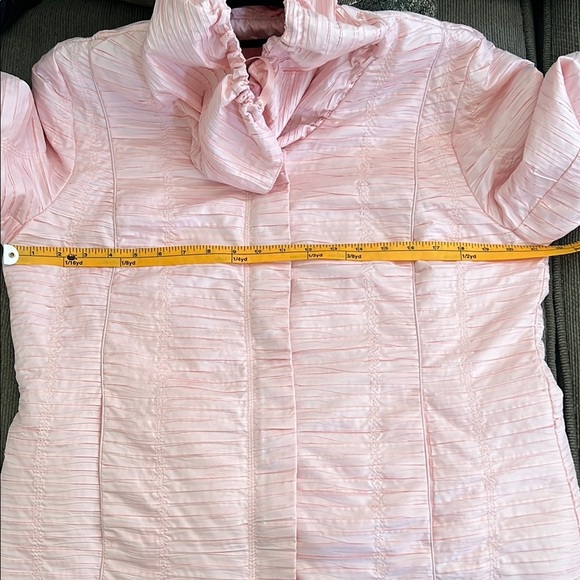 Chicos Light Pink Collared Drawstring Zip Front Lightweight Jacket with Pockets - Picture 11 of 13